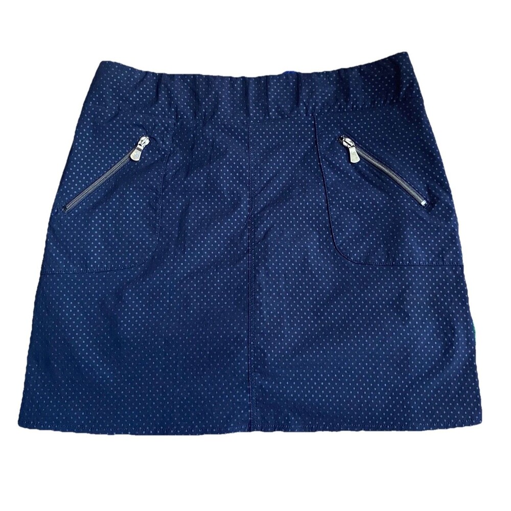 Anatomie Suzette Athletic Skirt Sz M Skort Navy Blue Polka Dot Pickleball Golf